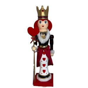 Queen Of Hearts Bella Lux Valentine’s Day Gorgeous Nutcracker Red Hearts 14" NEW